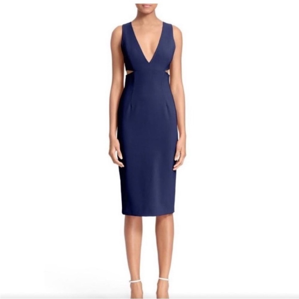 Alice + Olivia Sleeveless Riki Cutout Dress in blue size 6